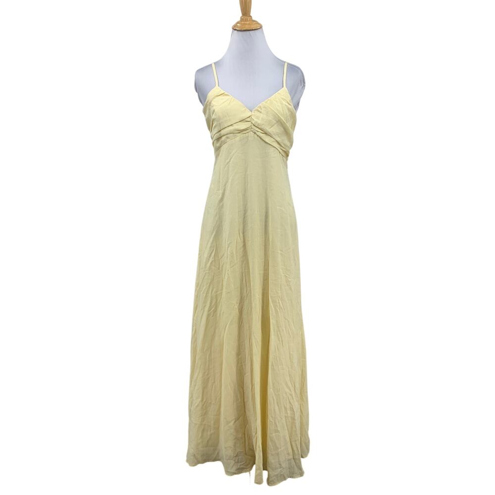 Petal & Pup Dress Womens S Small Butter Yellow Maddie Smocked Back Lined Maxi